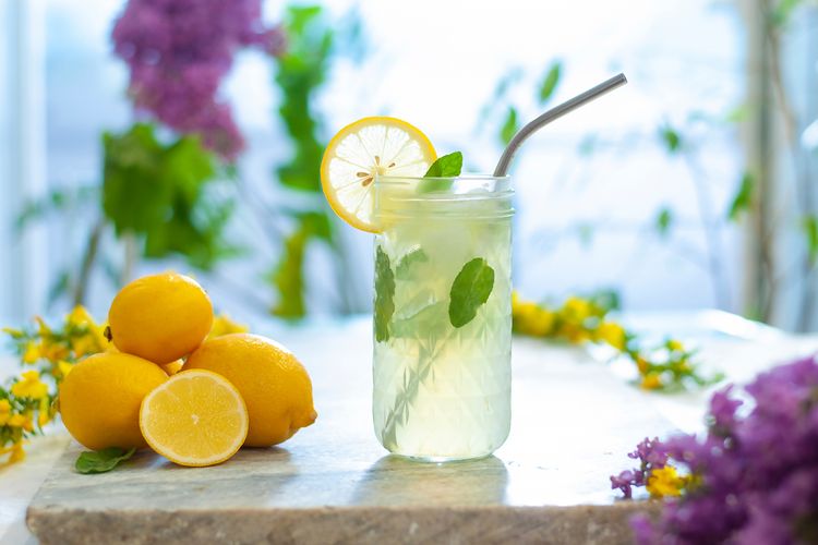 Ilustrasi minuman soda lemon. 