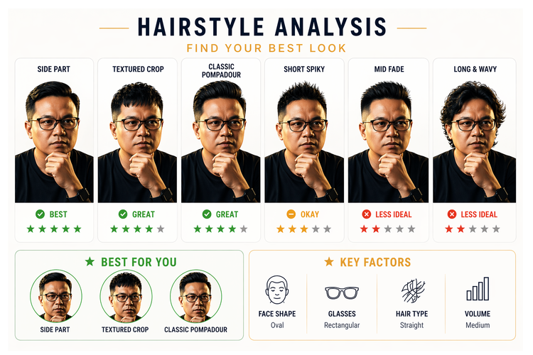 Hasil hairstyle analysis dari ChatGPT Images 2.0.