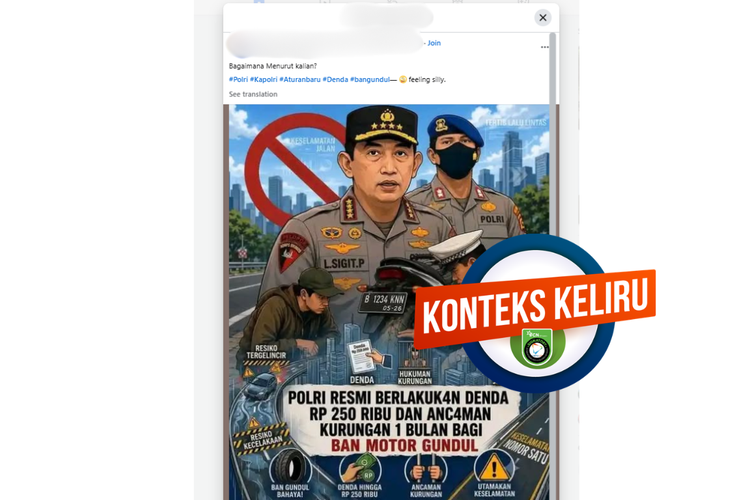 INFOGRAFIK: Kabar Keliru Polri Resmi Terapkan Sanksi Kurungan dan Denda Tilang untuk Ban Gundul