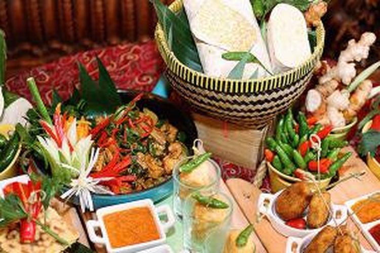 Aneka menu makanan berbahan baku tempe disajikan di Hotel Grand Sahid Jaya, Jakarta.