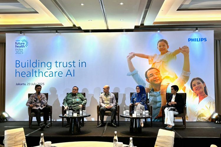 Media briefing ?Building Trust in Healthcare AI? yang digelar Philips di Hotel Westin, Jakarta, Rabu (23/7/2025), membahas tentang membangun kepercayaan berbagai kepentingan dalam adopsi AI di layanan kesehatan Indonesia. 