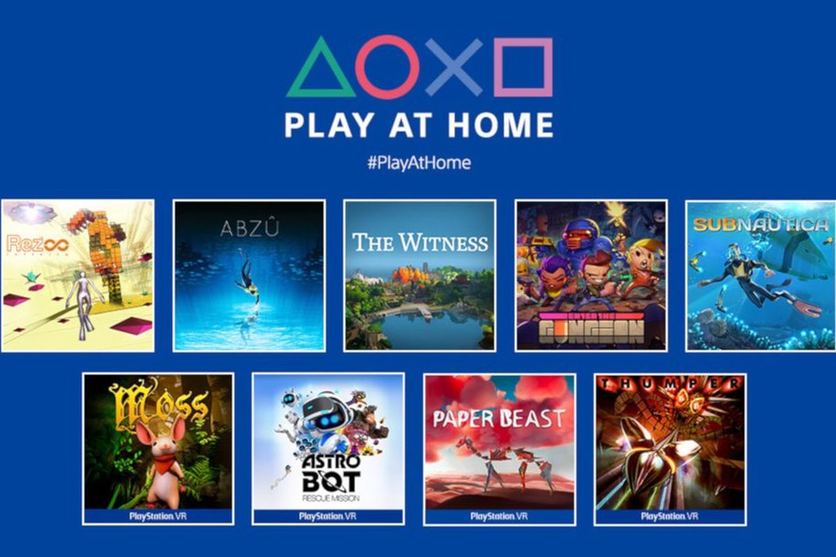 Ilustrasi aneka game PlayStation gratis yang termasuk dalam program Play At Home.