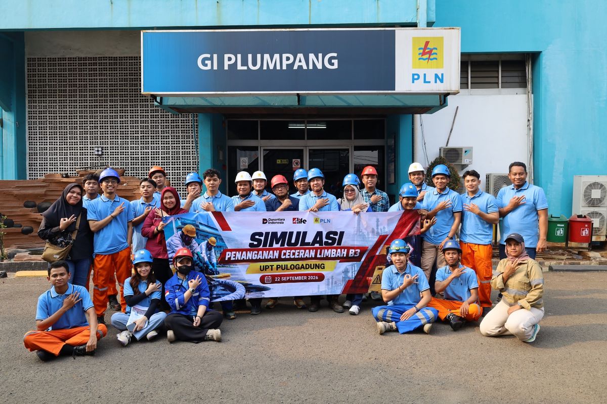 PLN UPT Pulogadung menggelar Simulasi Penanganan Ceceran Limbah Bahan Berbahaya dan Beracun (B3) serta Tumpahan B3 di ULTG Ancol dan TPS LB3 GI 150 kV Plumpang, Jakarta Utara, Selasa (22/9/2026).