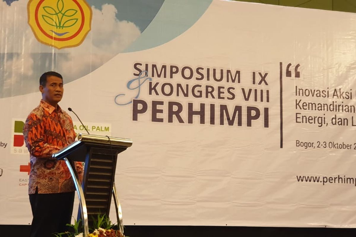 Menteri Pertanian (Mentan) Andi Amran Sulaiman saat menjadi pembicara di kongres ke-8 dan simposium ke-9 di IPB Internasional Convention Center, Jalan Raya Pajajaran, Kota Bogor, Jawa Barat.