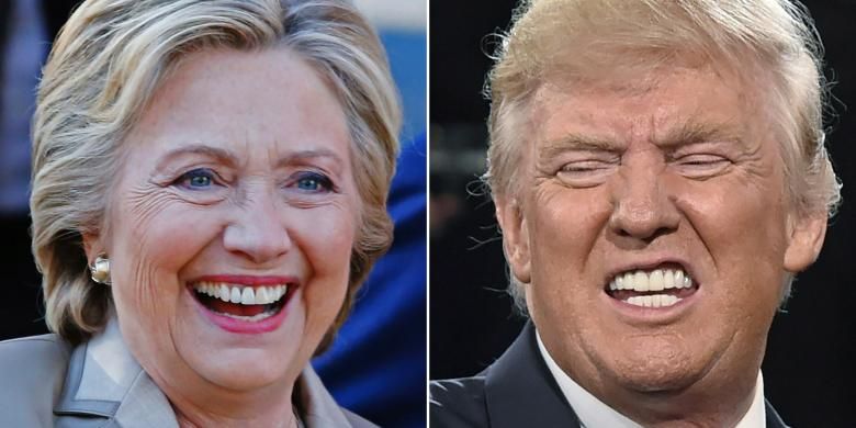 Foto kombinasi dua calon presiden Amerika Serikat Hillary Clinton dan Donald Trump. Hari ini warga negara Amerika Serikat melaksanakan pemungutan suara untuk menentukkan presiden mereka.
