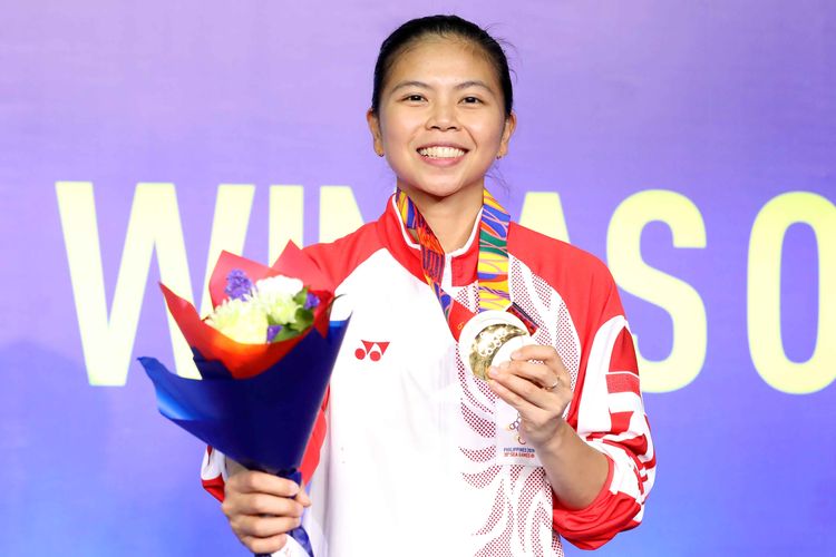 Ganda putri Indonesia, Greysia Polii, meraih medali emas SEA Games 2019