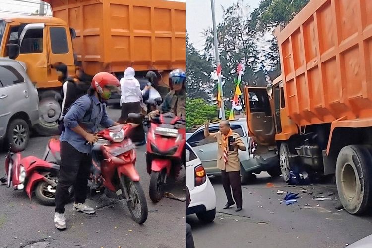 Antrean Truk BBM Bikin Jalan Menyempit, Kecelakaan Beruntun Terjadi di Bandar Lampung
