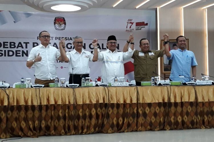 Rapat Persiapan Debat Pasangan Calon Presiden dan Wakil Presiden Pemilu 2019 di kantor KPU, Menteng, Jakarta Pusat.