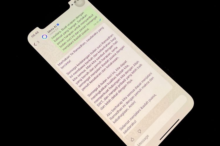 Cara Bikin Ucapan Menyambut Ramadhan 2025 Otomatis via Meta AI WhatsApp