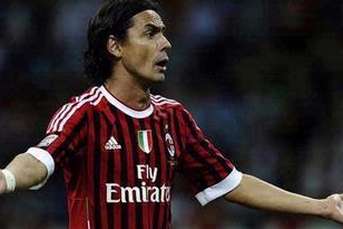 Penyerang AC Milan, Filippo Inzaghi.