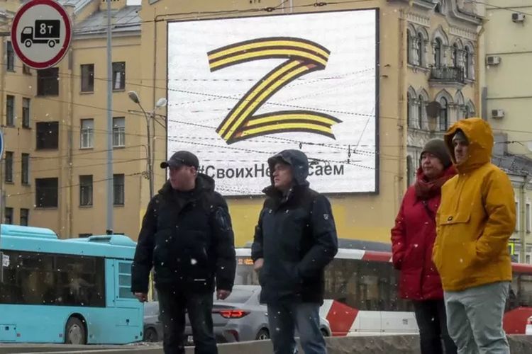Simbol 'Z' yang ada di Rusia.