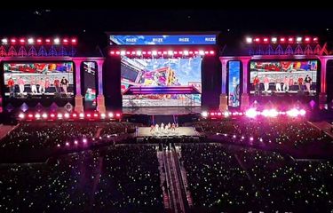 Penampilan RIIZE di SMTOWN LIVE 2023 di Gelora Bung Karno (GBK), Jakarta Pusat, Sabtu (23/9/2023)