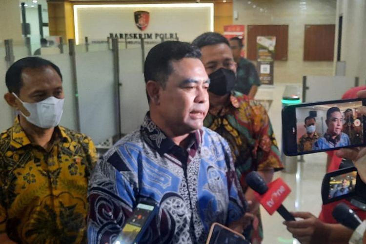 Direktur Tindak Pidana Ekonomi Khusus Bareskrim Polri Brigjen Whisnu Hermawan di Mabes Polri, Jakarta, Jumat (29/7/2022).