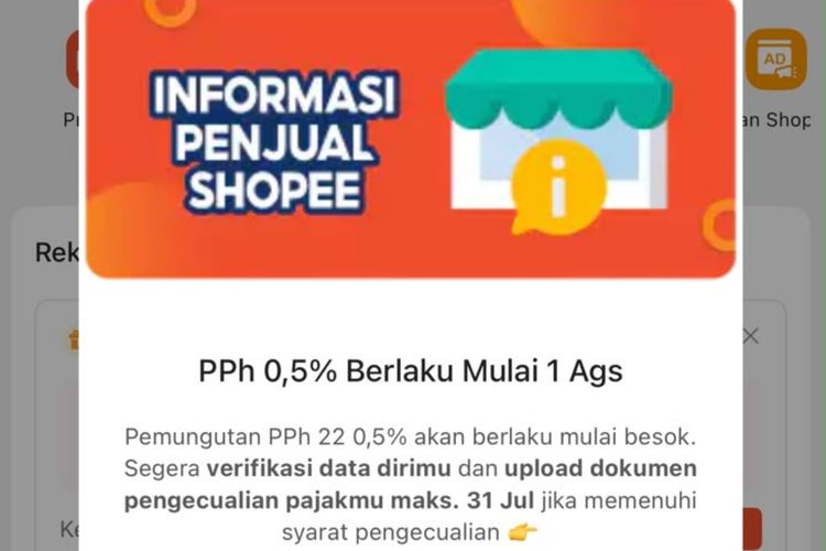 Mulai Besok, Shopee, Tokopedia, Lazada, dan Blibli Potong Pajak Penjual 0,5 Persen