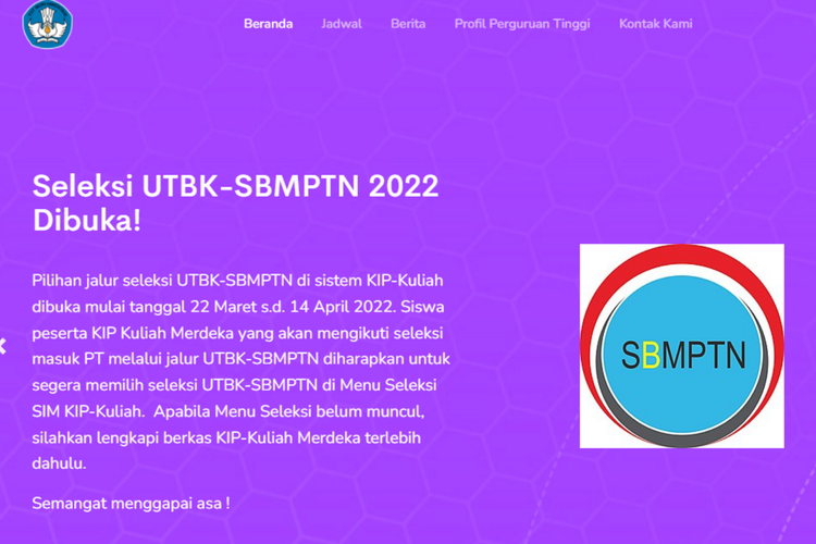 KIP Kuliah, SBMPTN 2022.