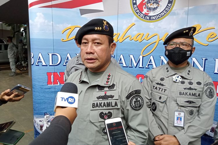 Kepala Badan Keamanan Laut (Bakamla) Laksamana Madya Aan Kurnia di Markas Bakamla, Jakarta, Rabu (29/12/2021).