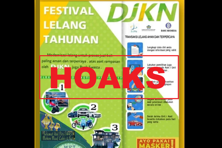 Hoaks, poster festival lelang tahunan DJKN