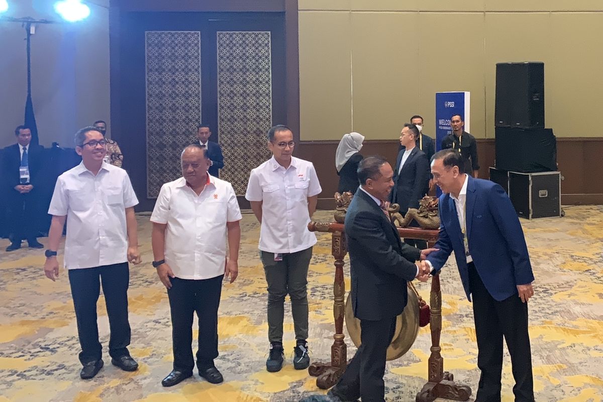 Suasana Kongres Biasa PSSI di Hotel Sultan, Jakarta, Minggu (15/1/2023). Dalam kesempatan itu, Ketua Umum PSSI, Mochamad Iriawan, berbicara soal tragedi Kanjuruhan.