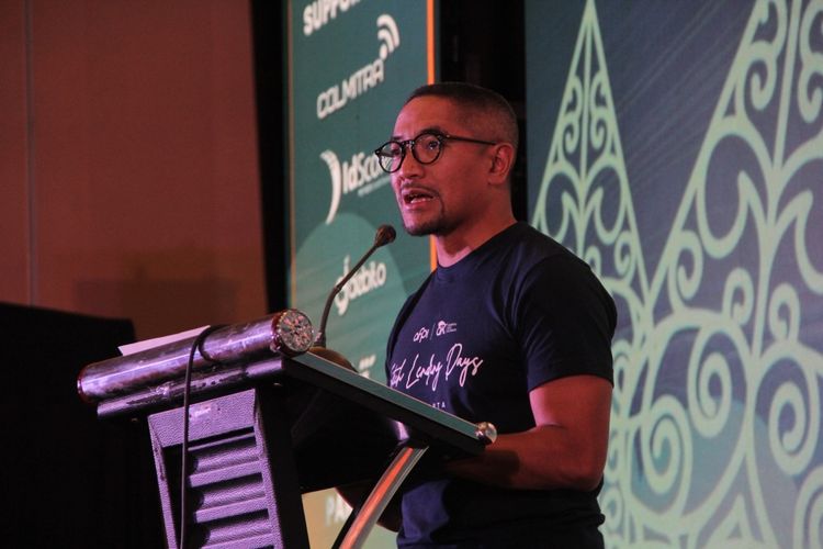 Ketua Umum AFPI Adrian Gunadi memberi sambutan dalam Fintech Lending Days di Yogyakarta