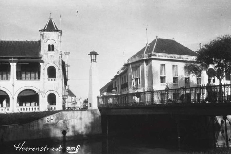 Heerenstraat di Kota Semarang yang kini menjadi Jl Letjen Suprapto. Foto diambil sebelum tahun 1933.