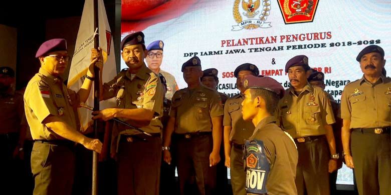 Ketua MPR RI ZUlkifli Hasan pada acara Pelantikan Pengurus DPP IARMI periode 2018-2020 di Wisma Perdamaian, Semarang, Jawa Tengah (15/9/2018). KOMPAS.COM/Iswara Aji Pratama