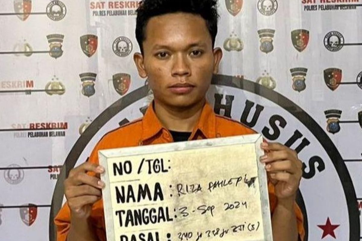 Reza Fahlevi ditangkap polisi di Pancing I, Kecamatan Medan Labuhan, Kota Medan, pada Selasa (3/9/2024). 