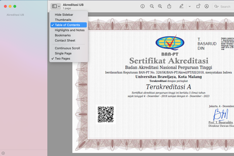 Ilustrasi cara menggabungkan PDF di aplikasi Preview desktop Mac.