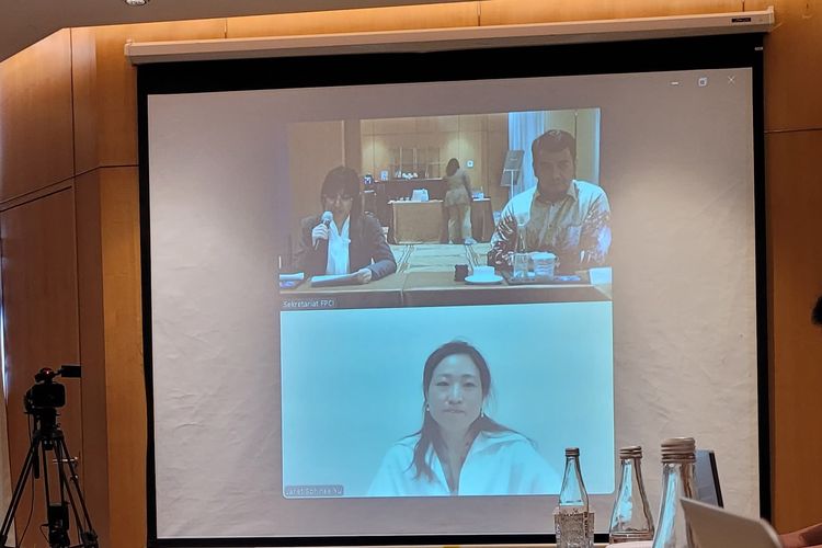 (bawah) Janet Sohlhee Yu, International Development Manager Korea Institute of Patent Information menghadiri workshop Indonesian Next Generation Journalist Network yang diselenggarakan oleh Foreign Policy Community of Indonesia (FPCI) di Jakarta beberapa waktu lalu secara virtual melalui Zoom.