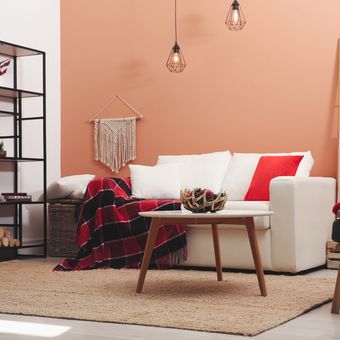 Ilustrasi ruang keluarga dengan warna colar.