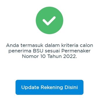 Tangkapan layar menu untuk mengisikan data rekening bank himbara untuk pekerja dengan bank swasta