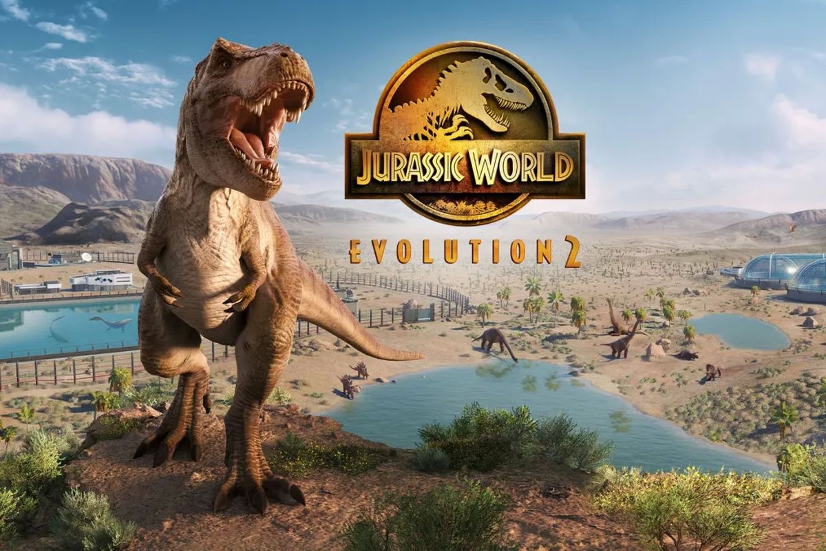 Ilustrasi poster Jurrasic World Evolution 2.