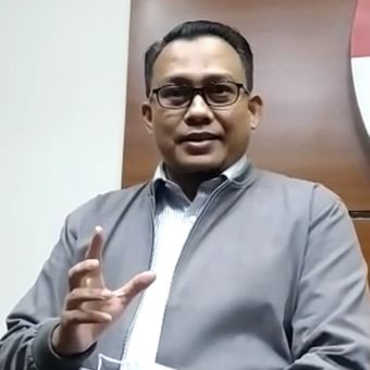 Pelaksana Tugas Juru Bicara KPK Ali Fikri usai konferensi pers di Gedung Merah Putih KPK, Kamis (11/11/2021).