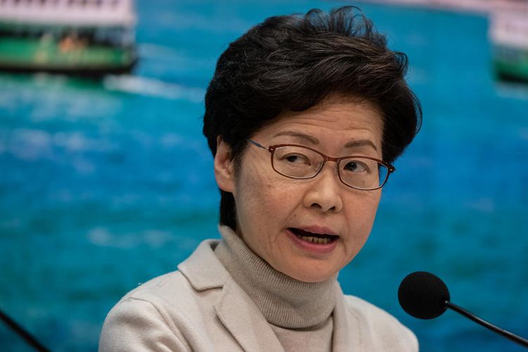 epa08189822 Hong Kong Chief Executive Carrie Lam speaks during a press conference in Hong Kong, China, 03 February 2020. Lam announced the closing of all land border crossings with mainland China, apart from Shenzhen Bay and the bridge to Macau and Zhuhai, from midnight. Hong Kong confirmed its fifteenth case of coronavirus infection on 02 February. The outbreak originated in the Chinese city of Wuhan and has so far killed at least 361 people with over 17,000 infected, mostly in China.  EPA-EFE/JEROME FAVRE
