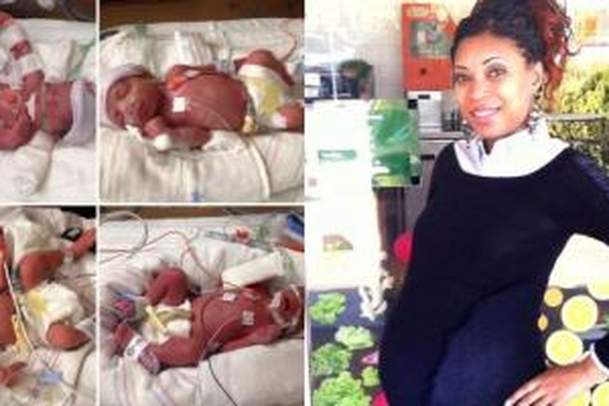 Empat bayi tabung kembar yang dilahirkan Erica Morales.