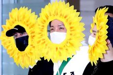 Tiba Kembali di Korea Selatan, Tiga Member BTS Jadi Bunga Matahari