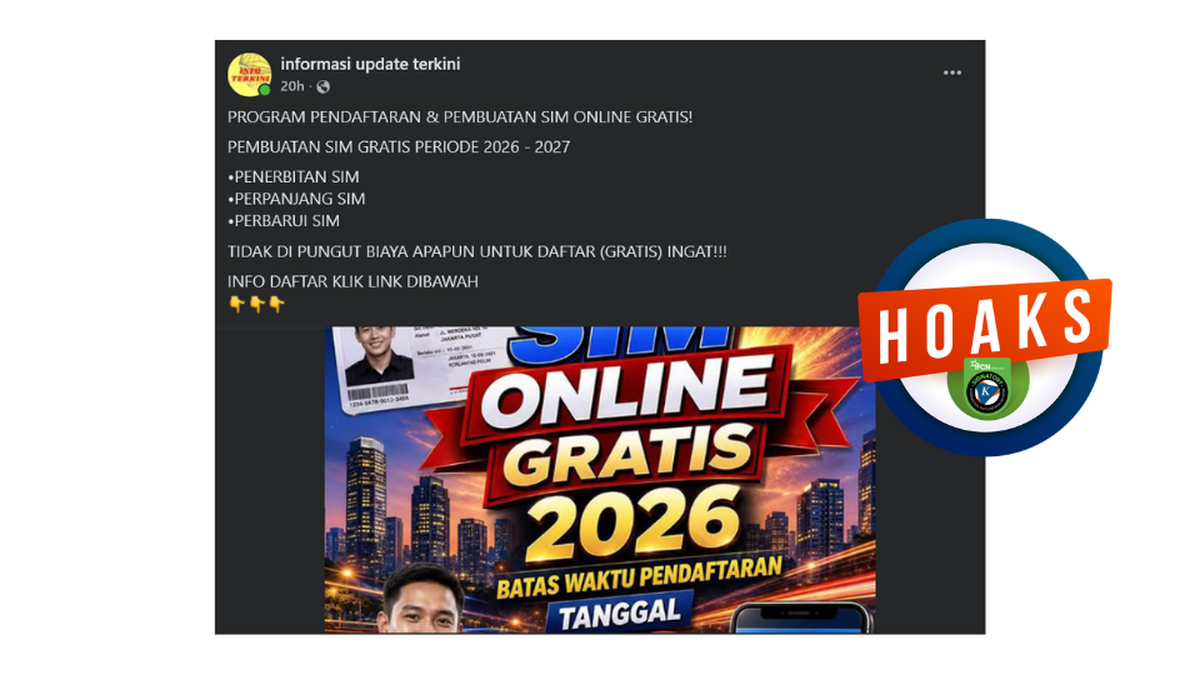 INFOGRAFIK: Hoaks Pembuatan SIM Gratis secara Online, Cek Faktanya