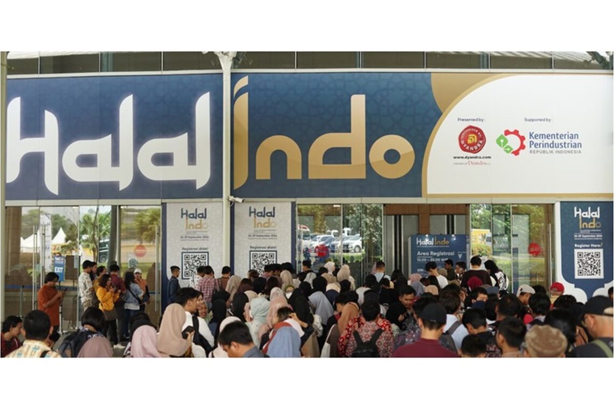 Suasana penyelenggaraan Halal Indoe Expo 2024 dari Kemenperin.