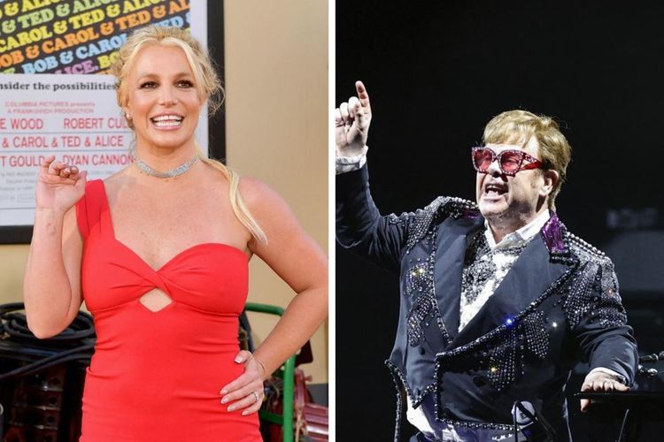 Penyanyi Britney Spears (kiri) dan Elton John merilis single kolaborasi bertajuk Hold Me Closer pada 26 Agustus 2022.