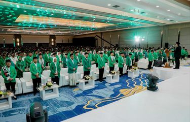 Muktamar X Partai Persatuan Pembangunan (PPP) di Hotel Mercure, Ancol, Jakarta Utara pada, Sabtu (27/9/2025).
