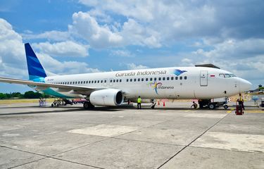 Ilustrasi pesawat Garuda Indonesia.
