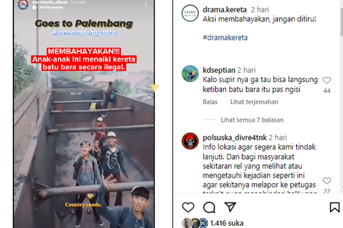 Viral, Video Anak STM di Lampung Naik Kereta Batu Bara, Ini Kata KAI