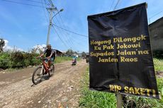 Deretan Banner Protes Jalan Rusak Dipasang Warga di Kabupaten Bandung