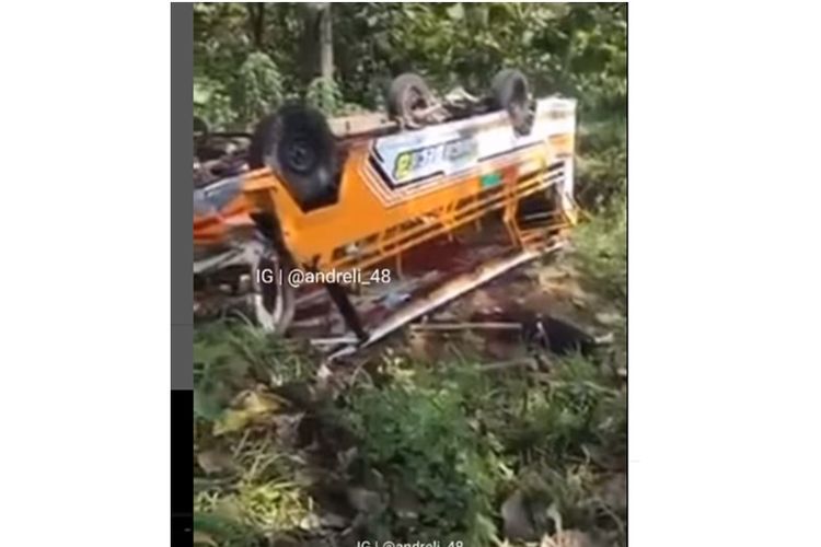 Tangkapan laya video kecelakaan odong-odong di Boyolali, Senin (11/5/2022)
