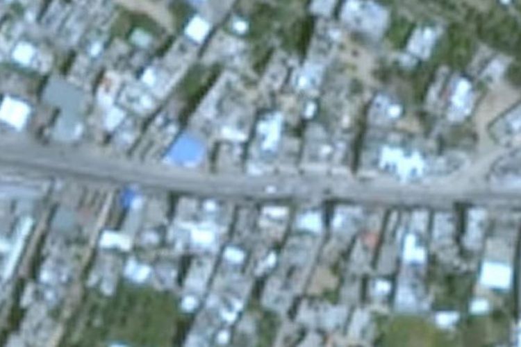 Citra satelit Gaza di Google Earth resolusinya rendah.