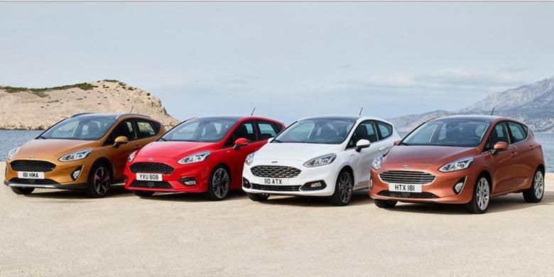 Deretan Ford Fiesta terbaru, terbagi dalam empat tipe degan tampang yang berbeda.