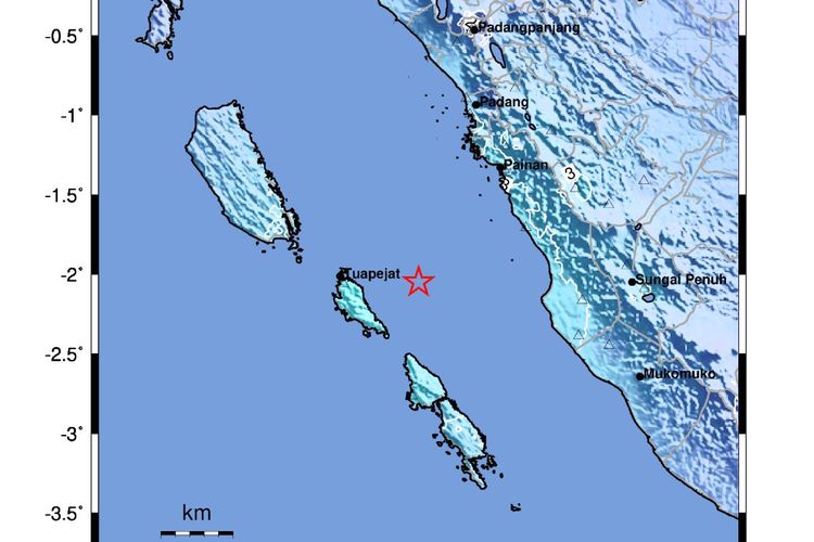 Gempa Magnitudo 5,7 Guncang Tuapejat Mentawai, Getaran Terasa di Padang-Bukittinggi