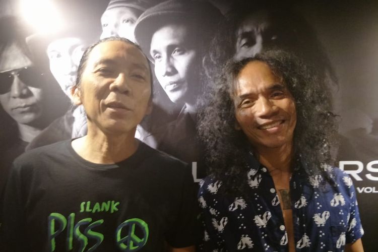 Bimbim dan Kaka Slank saat ditemui di Ms. Jackson music lounge di kawasan Senopati, Jakarta Selatan, Kamis (14/11/2019).