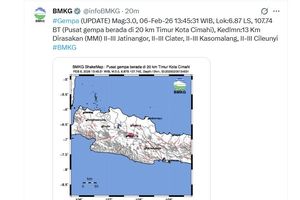 Gempa Getarkan Bandung Raya, Dipicu Sesar Lembang, Pusat Gempa di Cilengkrang