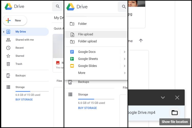 Cara mengirim file via Google Drive versi desktop 1.