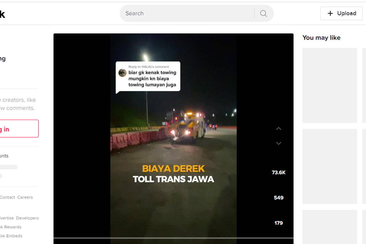 Cuplikan mobil yang paka jasa derek dari Jasa Marga